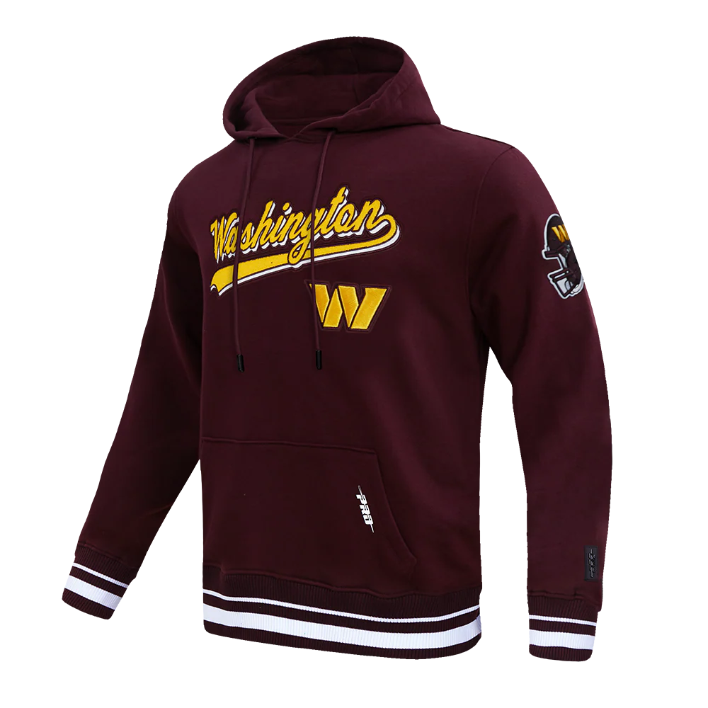 NFL WASHINGTON COMMANDERS SCRIPT TAIL MEN'S RIB FLC PO HOODIE (WINE) - Image 3