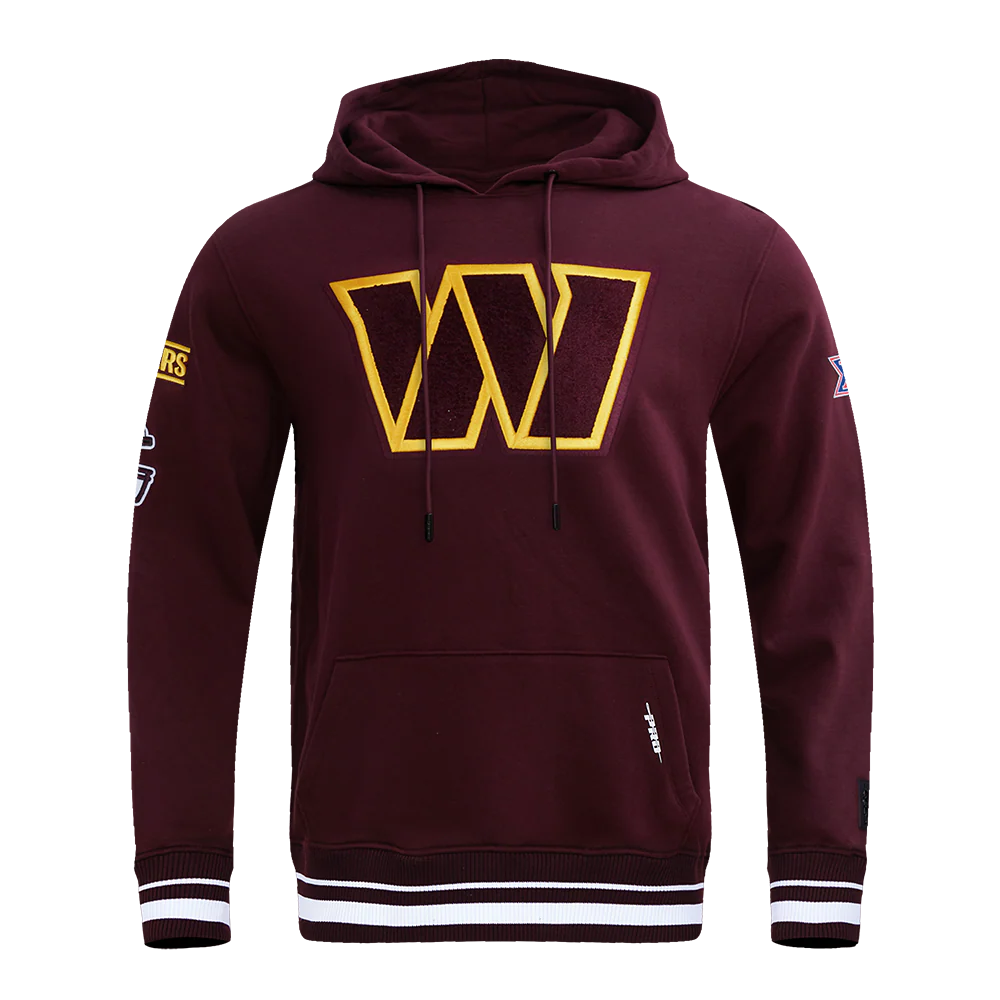 NFL WASHINGTON COMMANDERS MASHUP MEN'S RIB PULLOVER HOODIE (WINE)