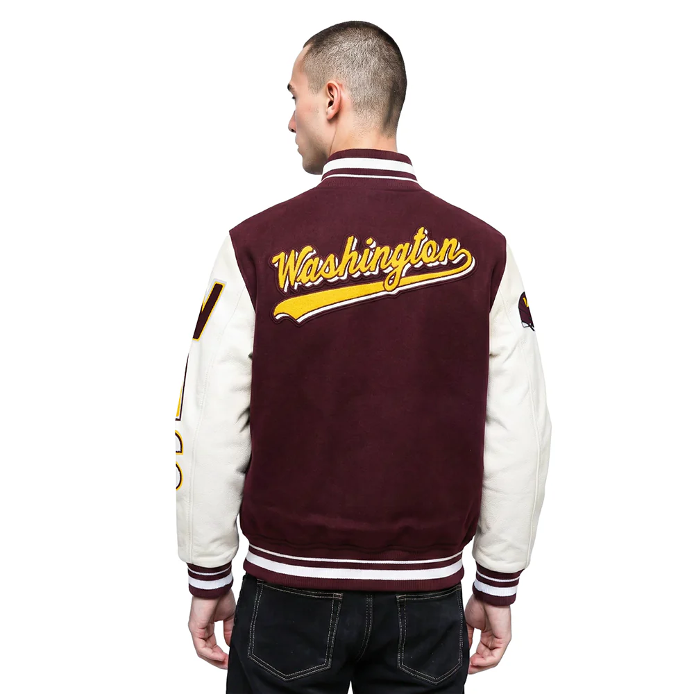NFL WASHINGTON COMMANDERS SCRIPT TAIL MEN'S RIB WOOL VARSITY (WINE/WHITE) - Image 2