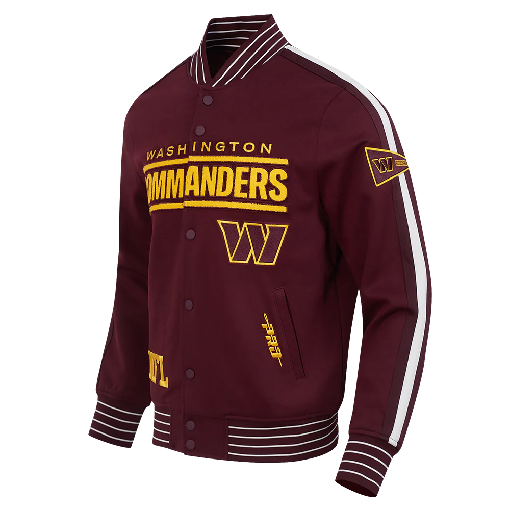 NFL WASHINGTON COMMANDERS PRO GAME DAY MEN'S DBL KNIT JACKET (WINE/EGGSHELL/WINE) - Image 3