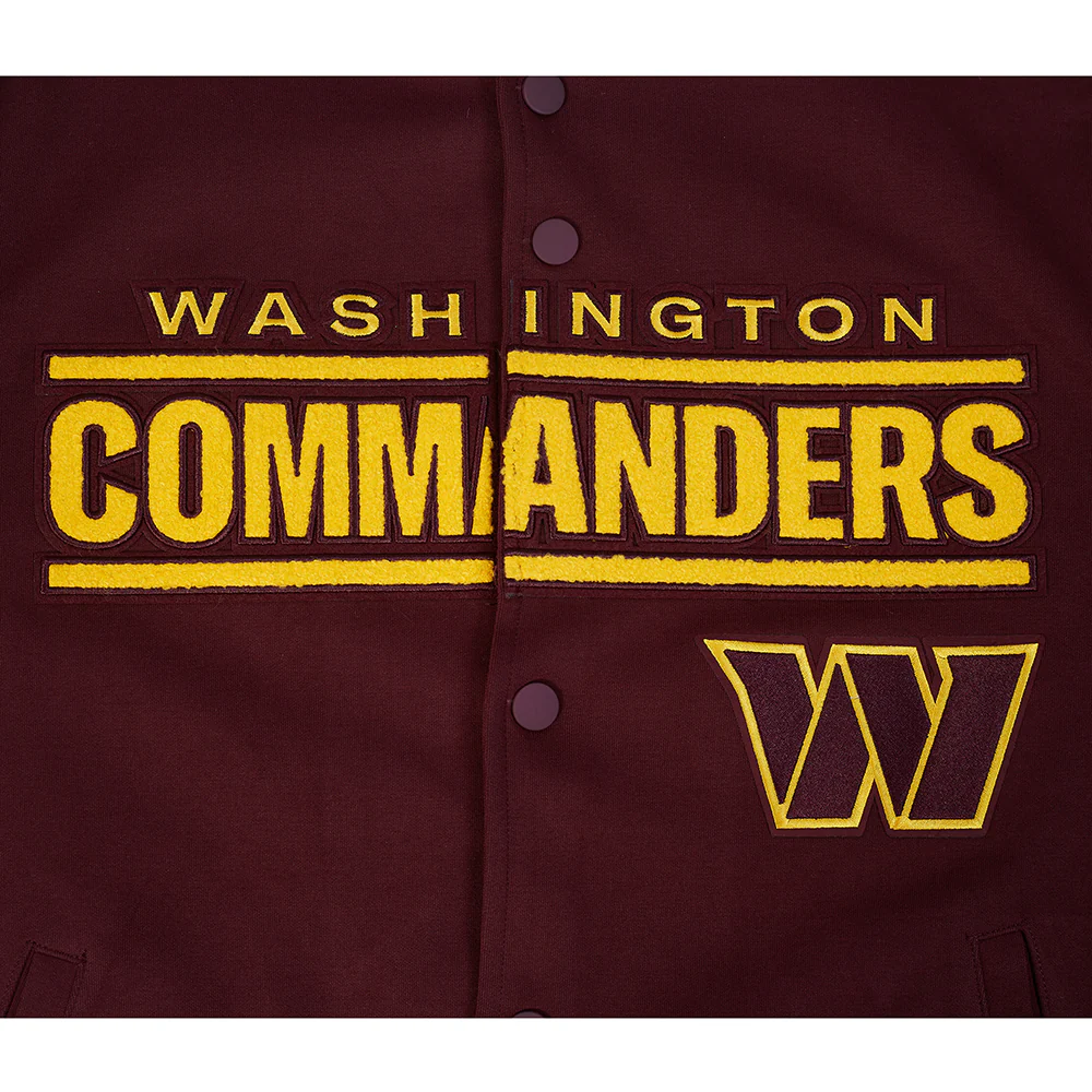 NFL WASHINGTON COMMANDERS PRO GAME DAY MEN'S DBL KNIT JACKET (WINE/EGGSHELL/WINE) - Image 9