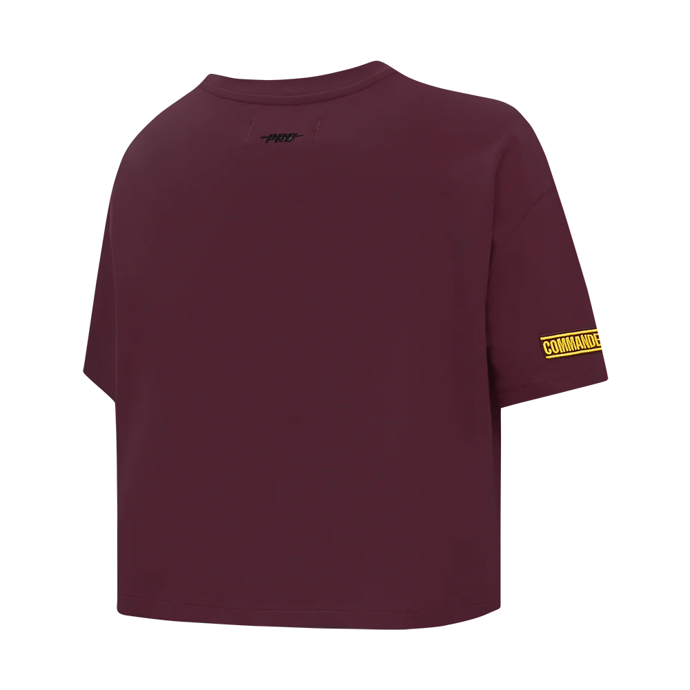 NFL WASHINGTON COMMANDERS SCRIPT TAIL WOMEN'S SJ BOXY TEE (WINE) - Image 10