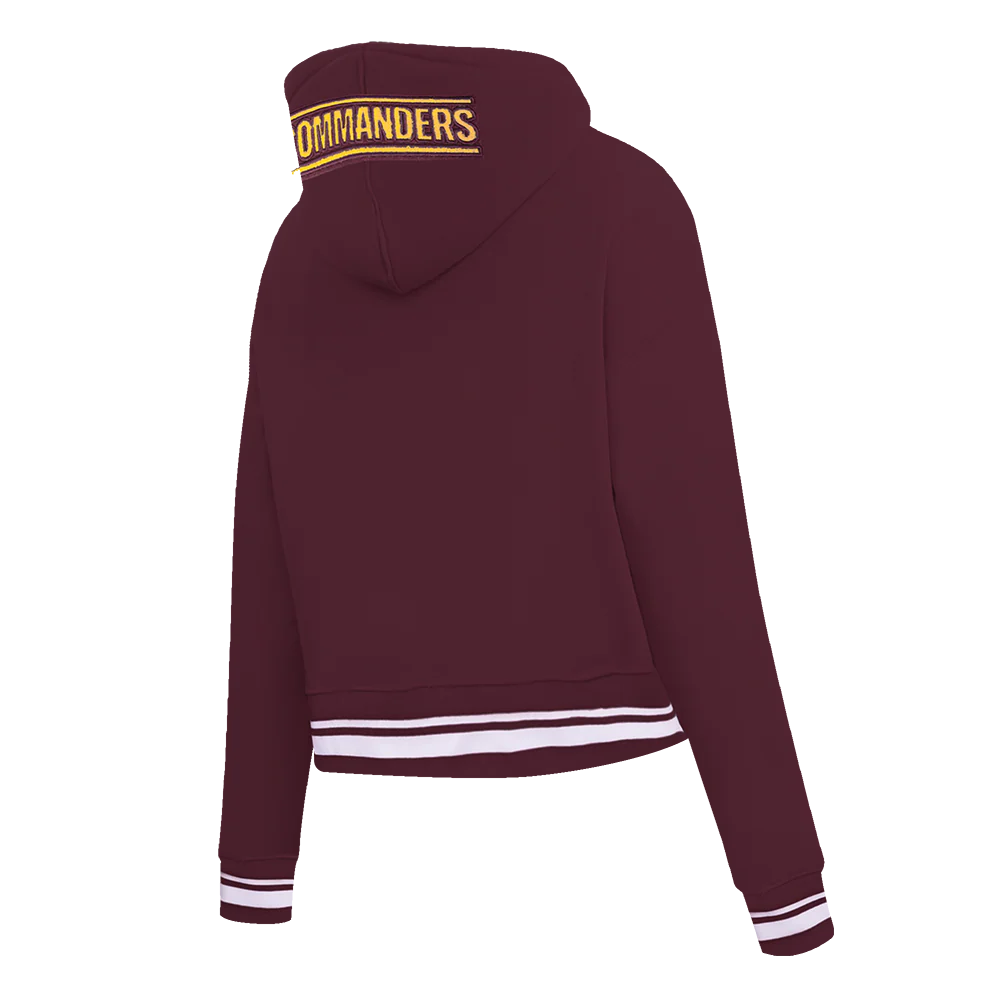 NFL WASHINGTON COMMANDERS MASHUP WOMEN'S RIB CROPPED PO HOODIE (WINE) - Image 4