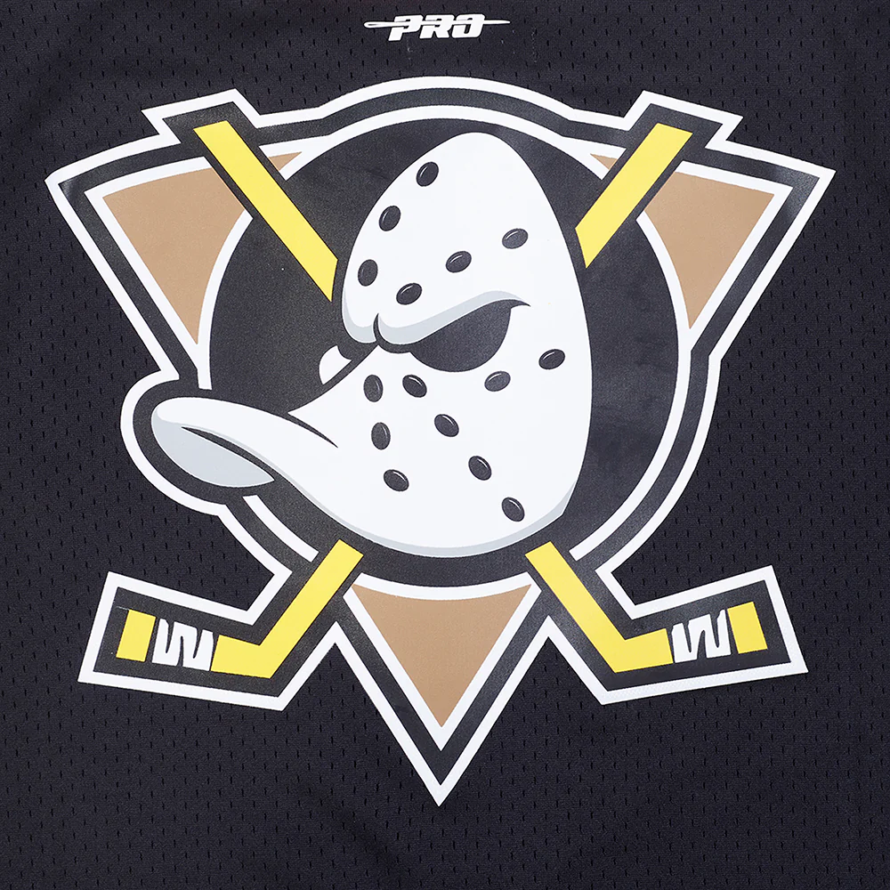 NHL ANAHEIM DUCKS CLASSIC MESH MEN'S BUTTON DOWN SHIRT (BLACK/ORANGE) - Image 8