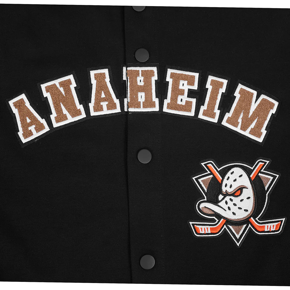 ANAHEIM DUCKS CLASSIC MEN'S WARM UP JACKET (BLACK/ORANGE) - Image 7