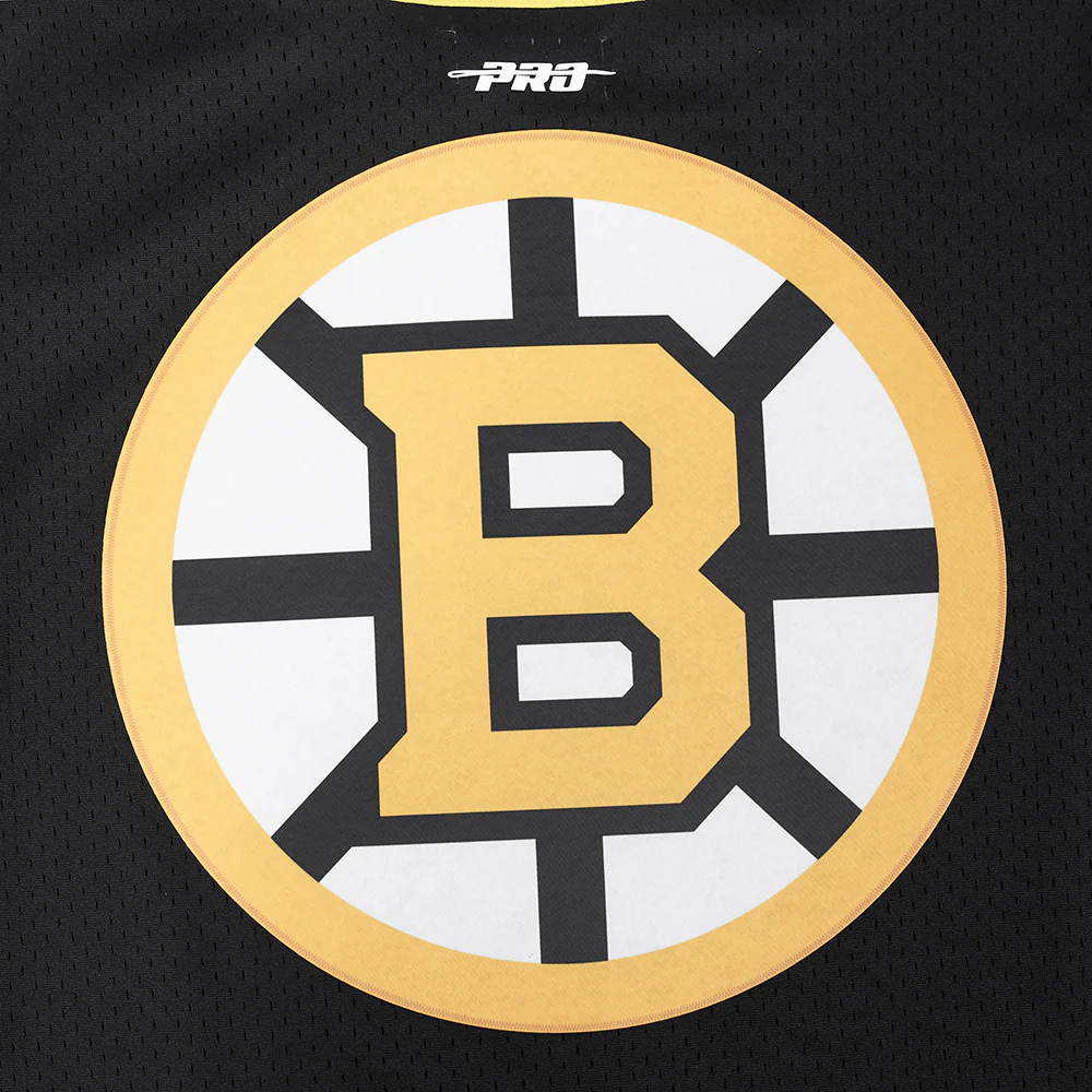 BOSTON BRUINS MESH MEN'S MESH BUTTON DOWN SHIRT (BLACK/YELLOW) - Image 8
