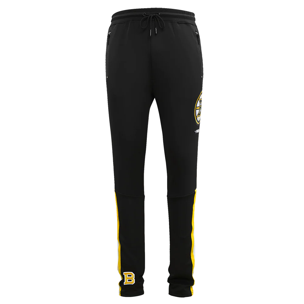 NHL BOSTON BRUINS CLASSIC CHENILLE MEN'S DK TRACK PANT (BLACK/YELLOW) - Image 2