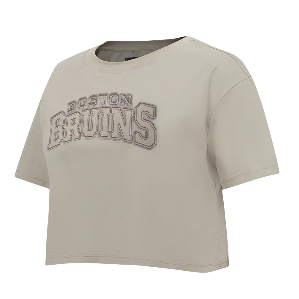NHL BOSTON BRUINS NEUTRAL WOMEN'S SJ BOXY TEE (TAUPE) - Image 3
