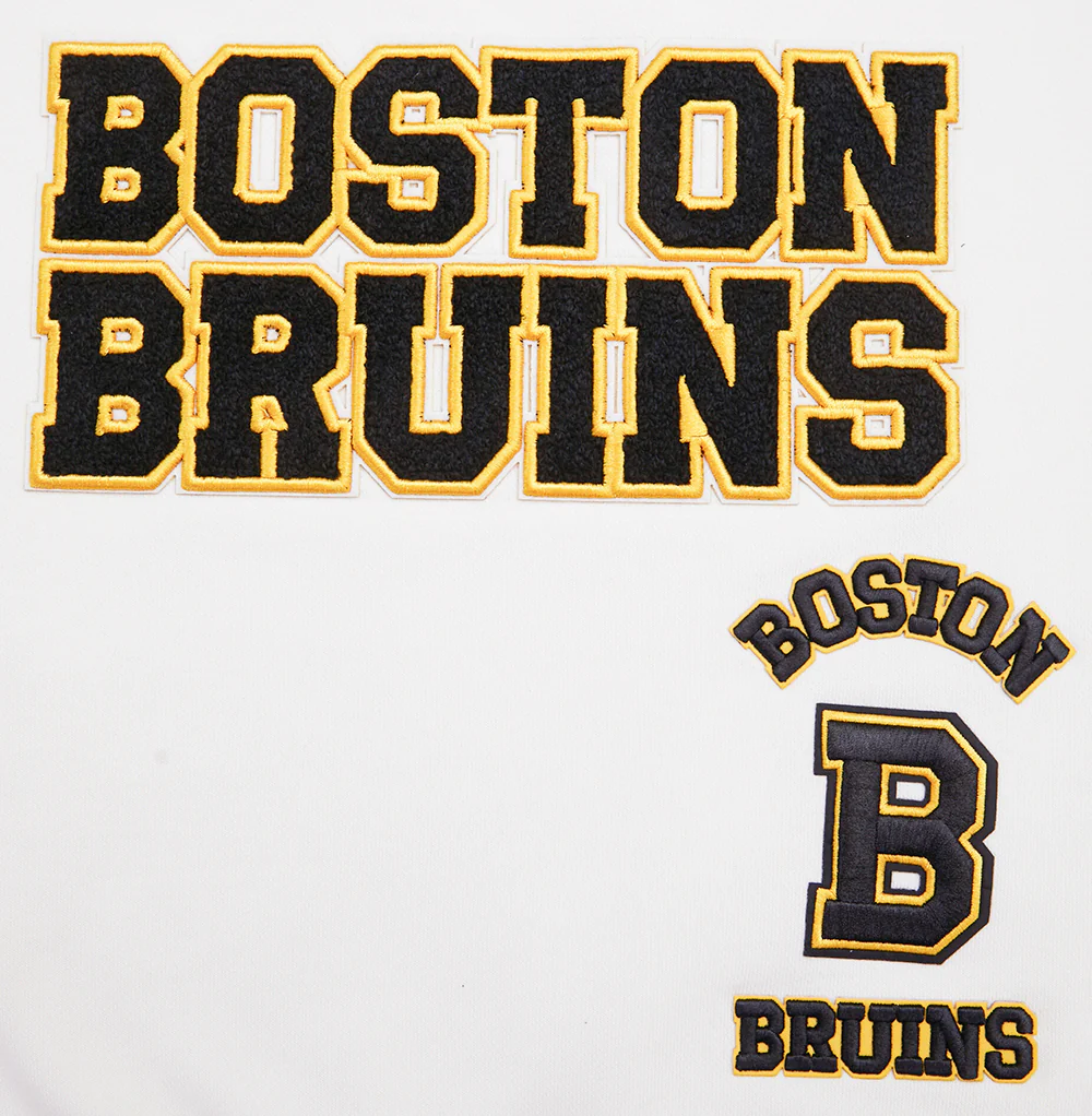 NHL BOSTON BRUINS RETRO CLASSIC WOMEN'S RIB CREWNECK (EGGSHELL/ BLACK) - Image 6