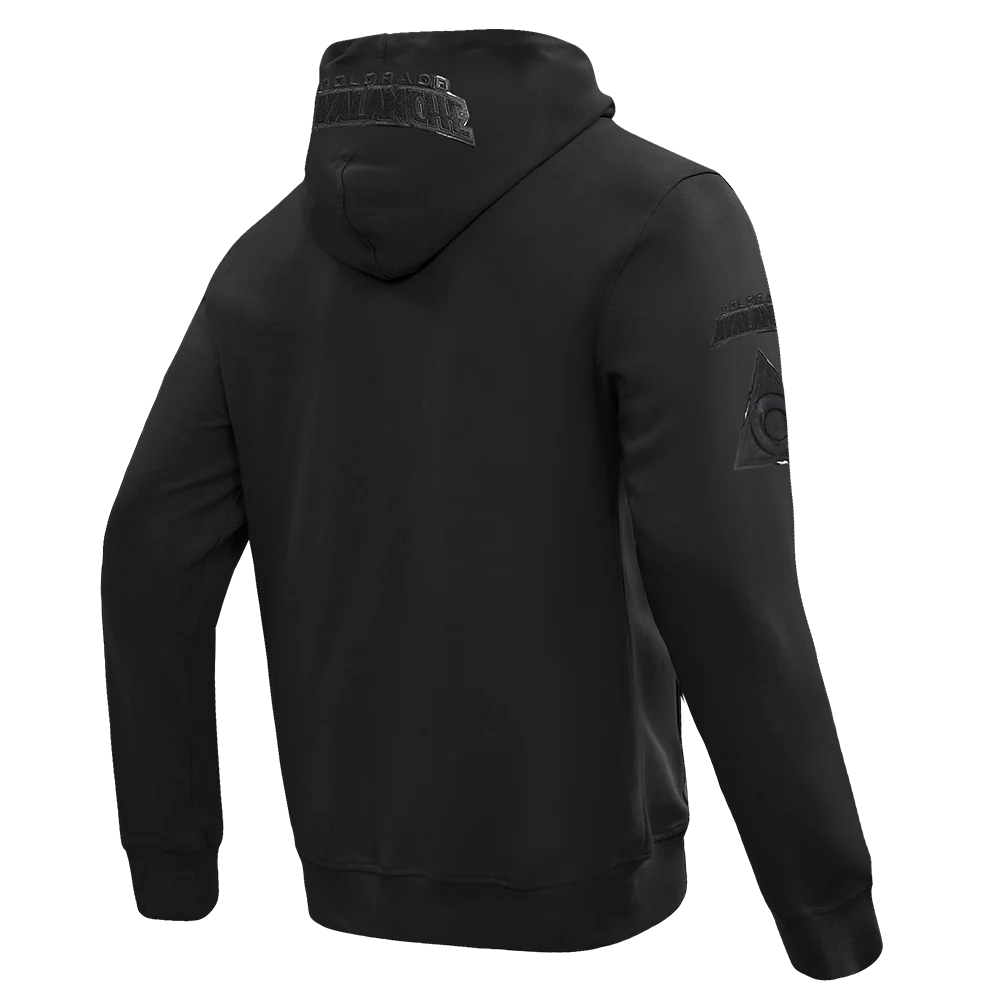 NHL COLORADO AVALANCHE CLASSIC 3BK MEN'S DK FZ PO HOODIE (TRIPLE BLACK) - Image 4