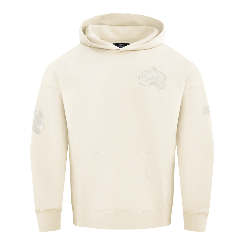 NHL COLORADO AVALANCHE NEUTRAL MEN'S DROP SHOULDER PULLOVER HOODIE (EGGSHELL)