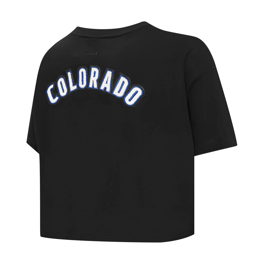 NHL COLORADO AVALANCHE CLASSIC WOMEN'S SJ BOXY TEE (BLACK) - Image 4