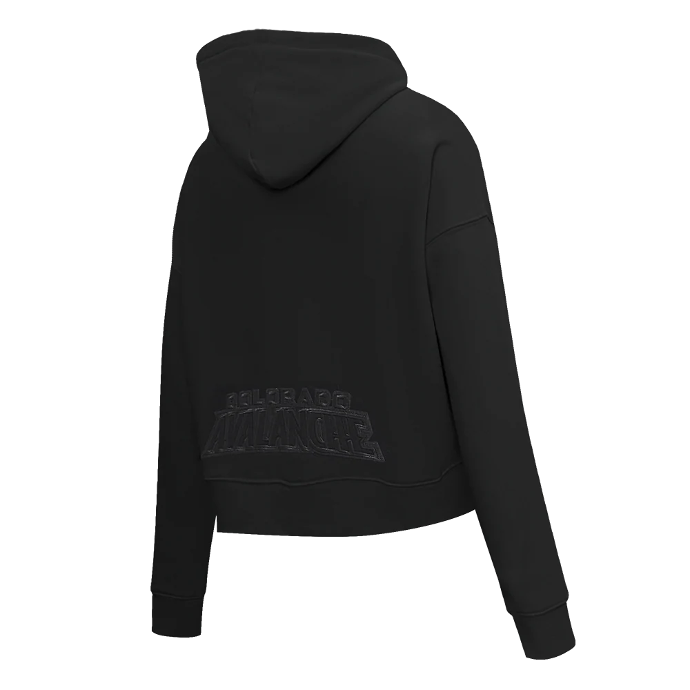 NHL COLORADO AVALANCHE NEUTRAL WOMEN'S CROPPED PULLOVER HOODIE (BLACK) - Image 4