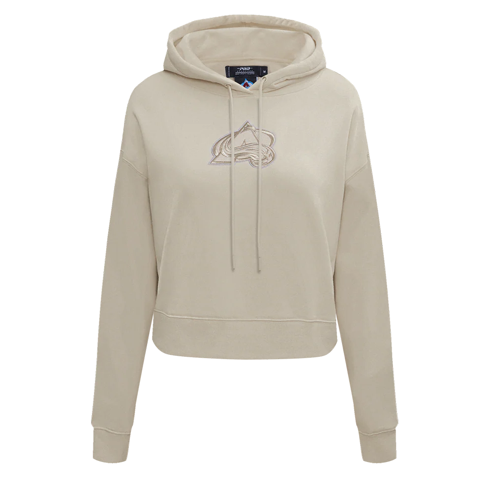 NHL COLORADO AVALANCHE NEUTRAL WOMEN'S CROPPED PULLOVER HOODIE (TAUPE)