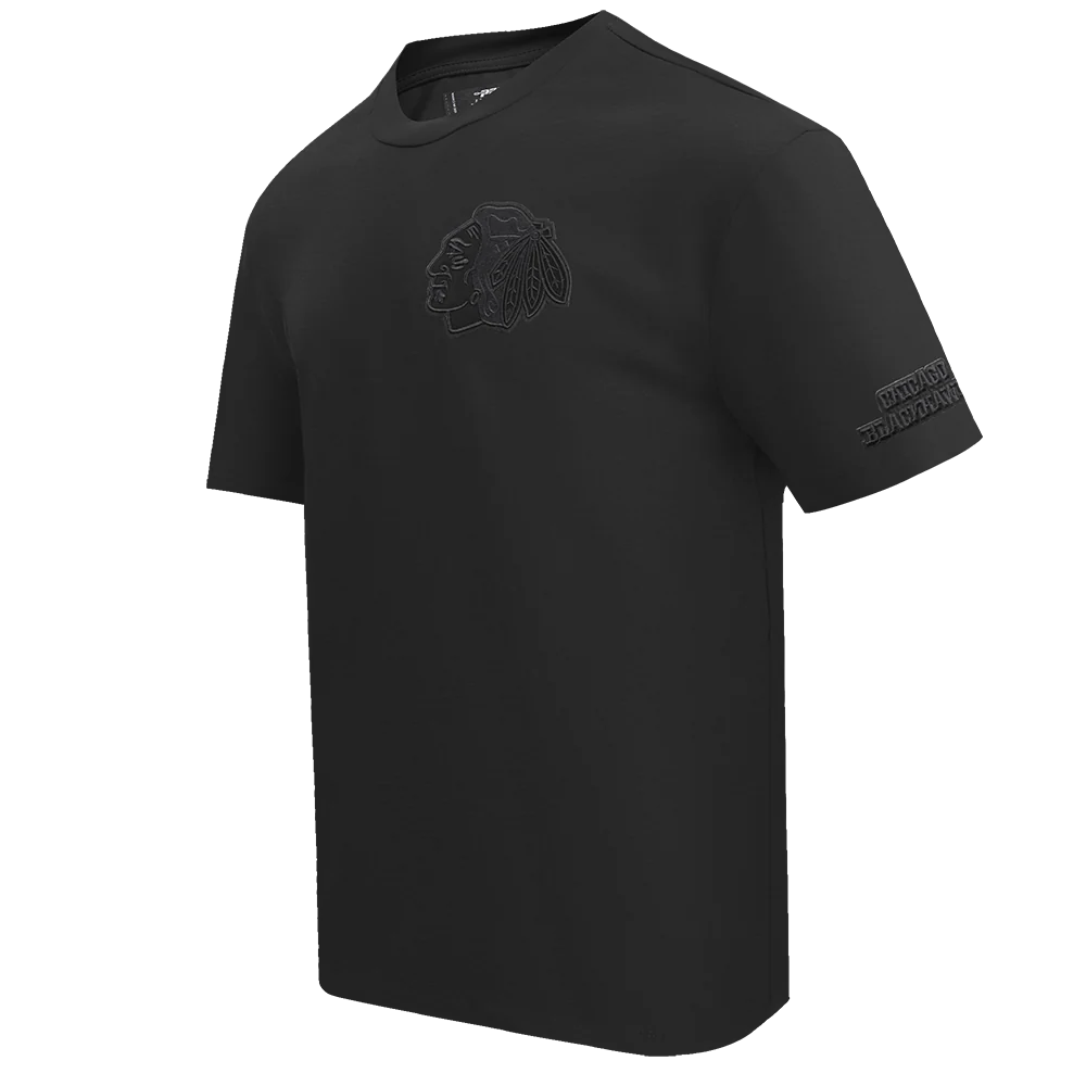 NHL CHICAGO BLACKHAWKS NEUTRAL COTTON JERSEY DROP SHOULDER TEE (BLACK) - Image 9
