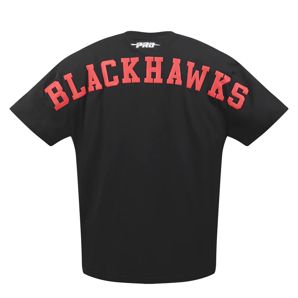 NHL CHICAGO BLACKHAWKS WINGSPAN MEN'S CJ DROP SHOULDER TEE (BLACK)