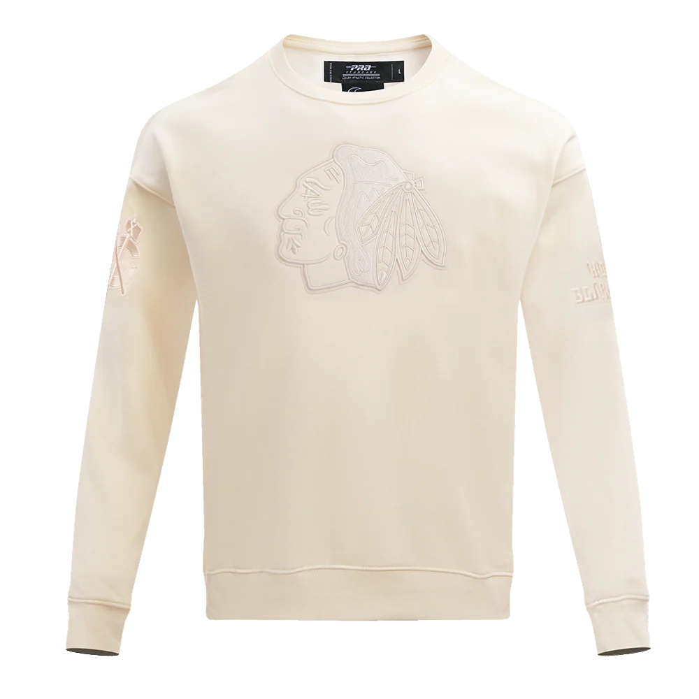NHL CHICAGO BLACKHAWKS NEUTRAL DROP SHOULDER FLEECE CREWNECK (EGGSHELL) - Image 10