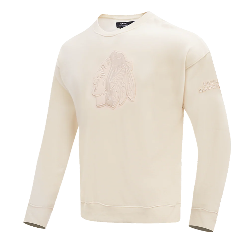 NHL CHICAGO BLACKHAWKS NEUTRAL DROP SHOULDER FLEECE CREWNECK (EGGSHELL) - Image 11