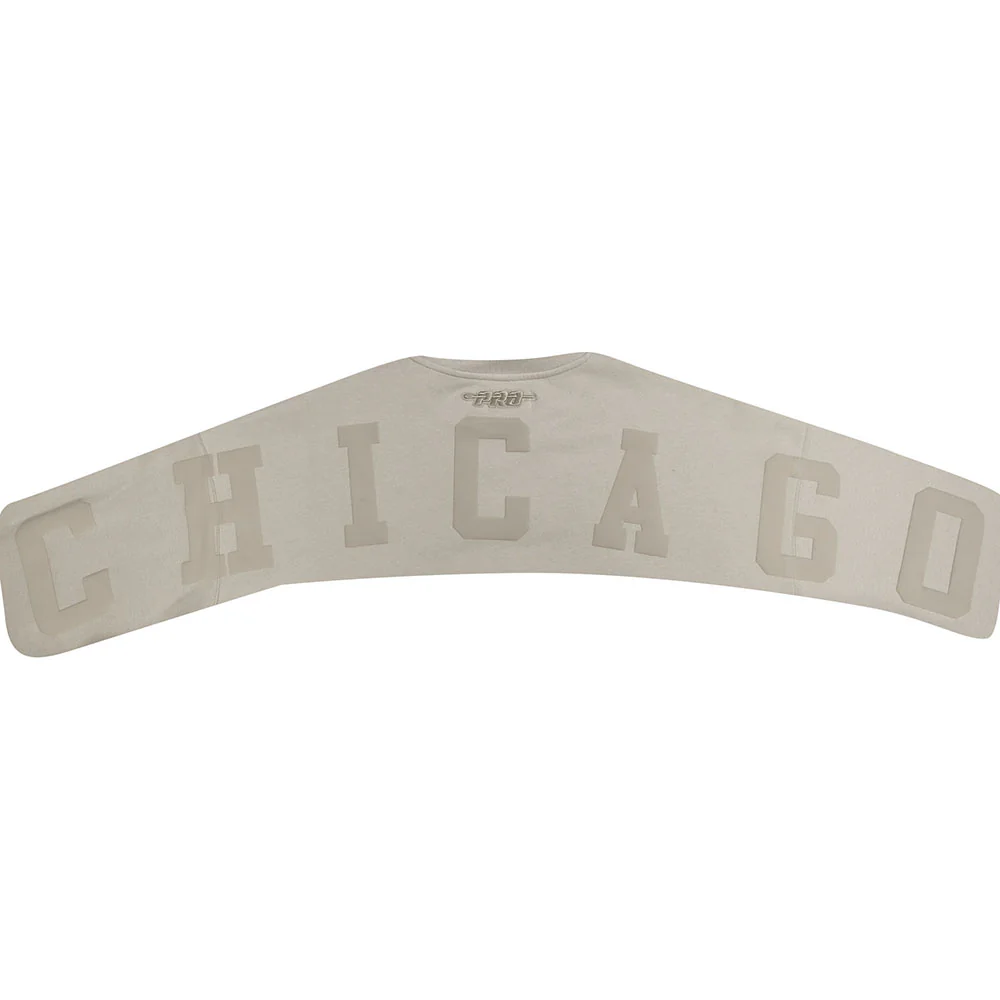 NHL CHICAGO BLACKHAWKS WINGSPAN MEN'S DROP SHOULDER FLEECE CREWNECK (TAUPE) - Image 6