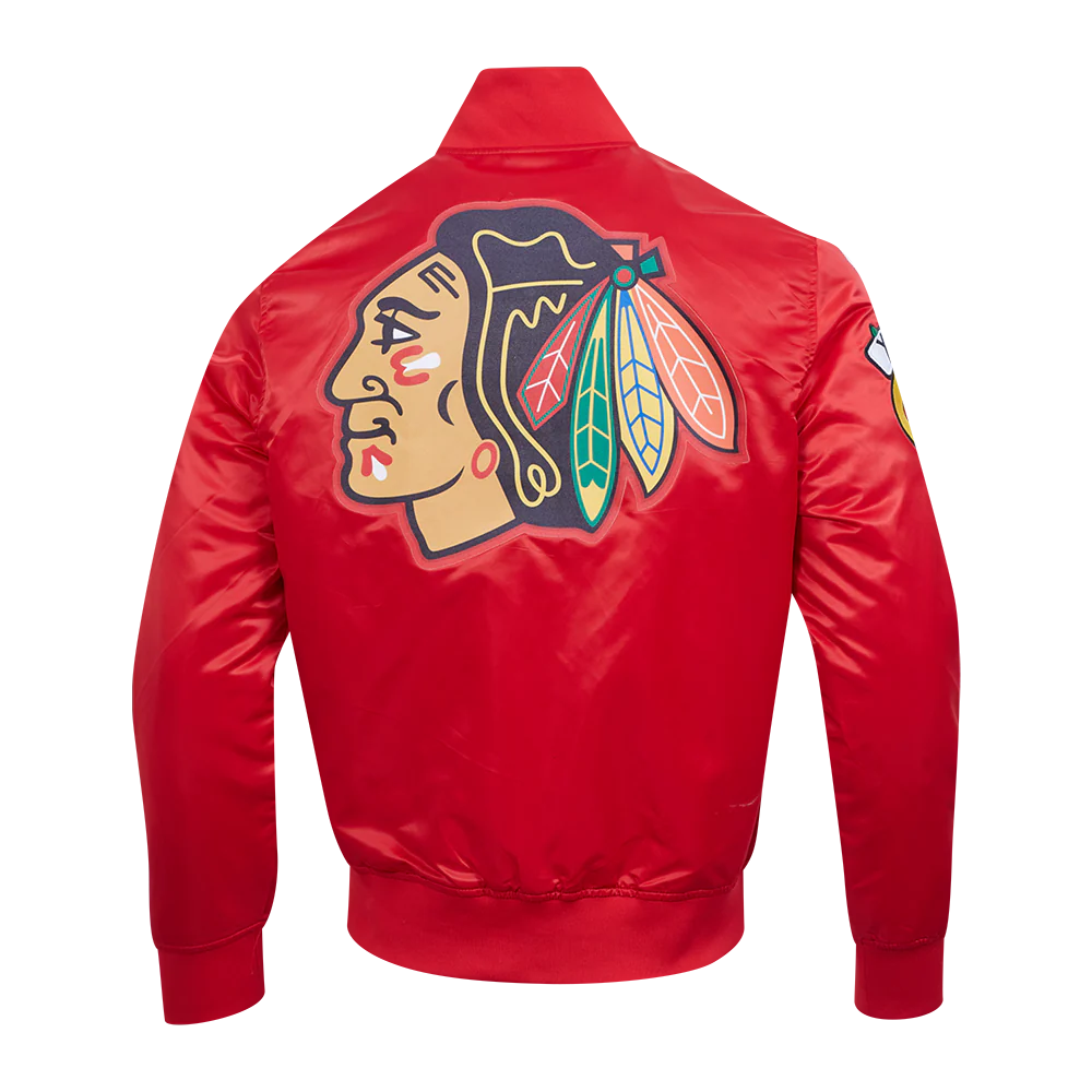 NHL CHICAGO BLACKHAWKS CLASSIC SATIN JACKET (RED) - Image 3