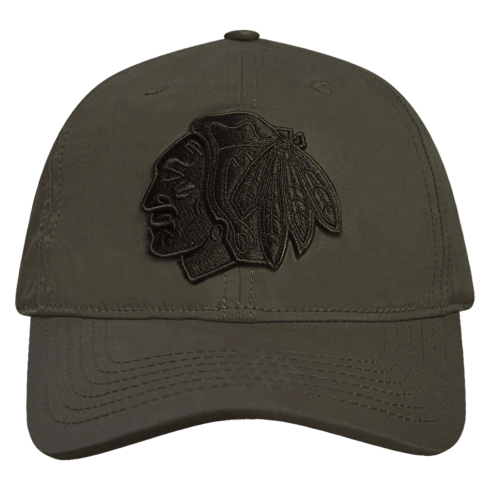NHL CHICAGO BLACKHAWKS NEUTRAL DAD HAT (DARK TAUPE)