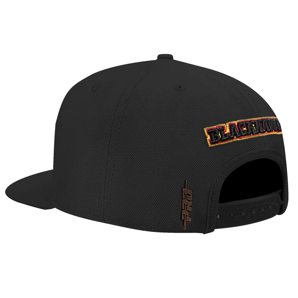 NHL CHICAGO BLACKHAWKS SCRIPT TAIL WOOL SNAPBACK HAT (BLACK) - Image 4