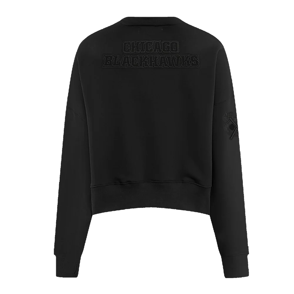 NHL CHICAGO BLACKHAWKS NEUTRAL WOMEN'S CREWNECK (BLACK) - Image 3