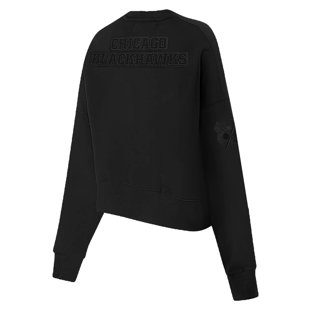 NHL CHICAGO BLACKHAWKS NEUTRAL WOMEN'S CREWNECK (BLACK) - Image 4
