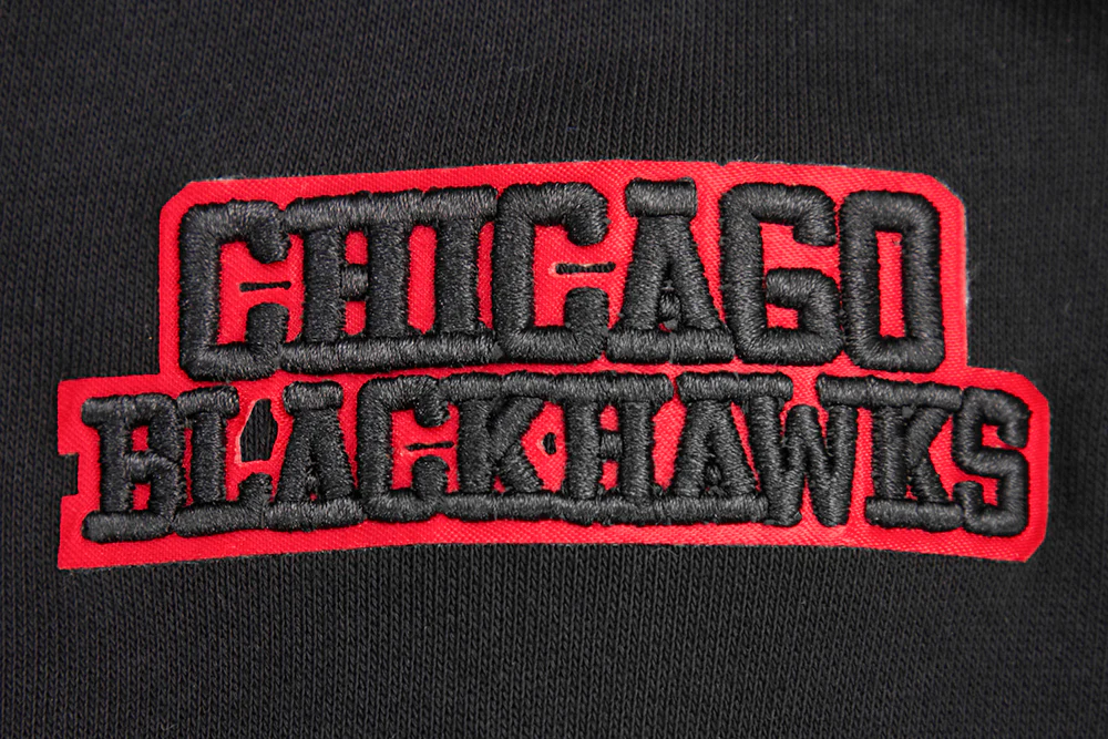 NHL CHICAGO BLACKHAWKS RETRO CLASSIC WOMEN'S RIB CROPPED PULLOVER HOODIE (BLACK/RED/BLACK) - Image 6