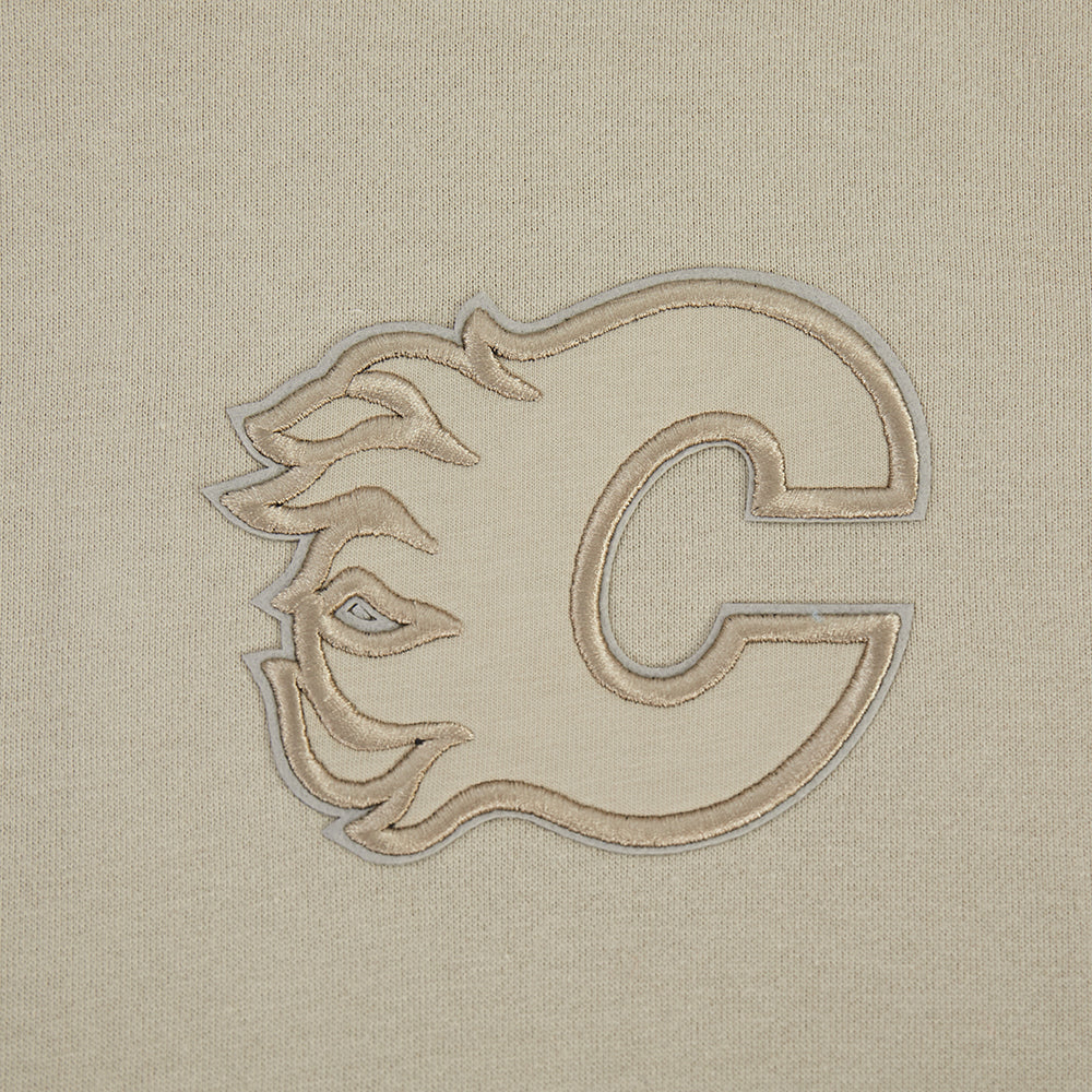 NHL CALGARY FLAMES NEUTRAL MEN'S DROP SHOULDER FLC PO HOODIE (TAUPE) - Image 5