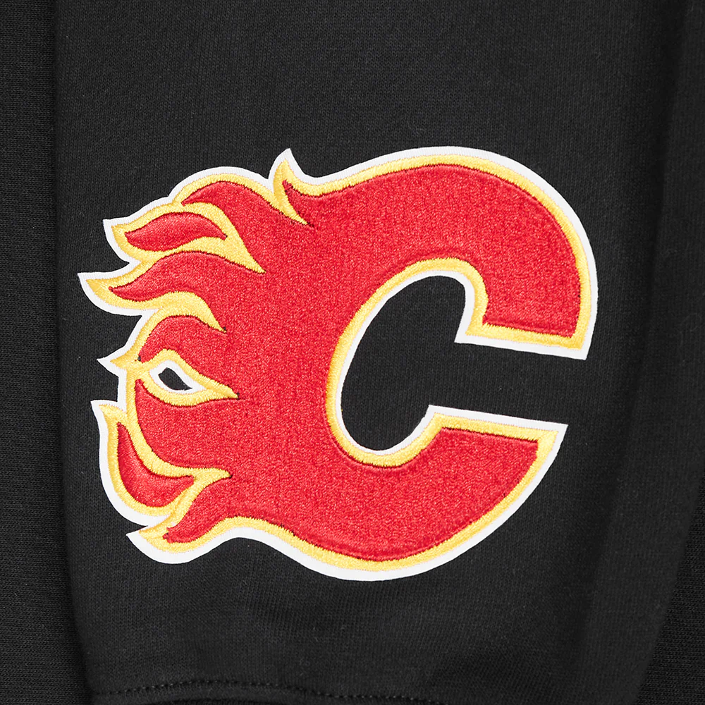 NHL CALGARY FLAMES WINGSPAN MEN'S DROP SHOULDER FLC PO HOODIE (BLACK) - Image 6