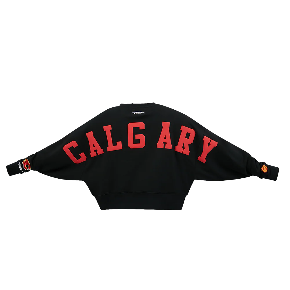 NHL CALGARY FLAMES WINGSPAN WOMEN'S FLC CREWNECK (BLACK) - Image 5