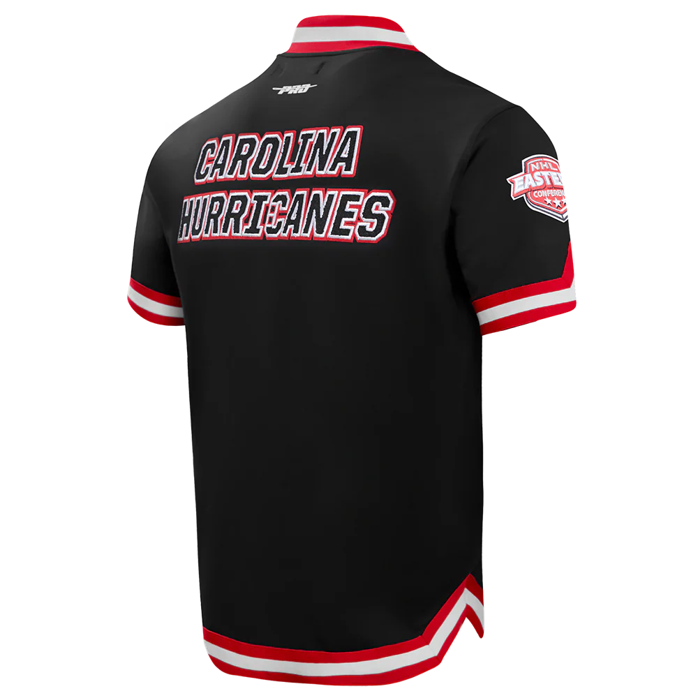 CAROLINA HURRICANES CLASSIC MEN'S WARM UP JACKET (BLACK/RED) - Image 4