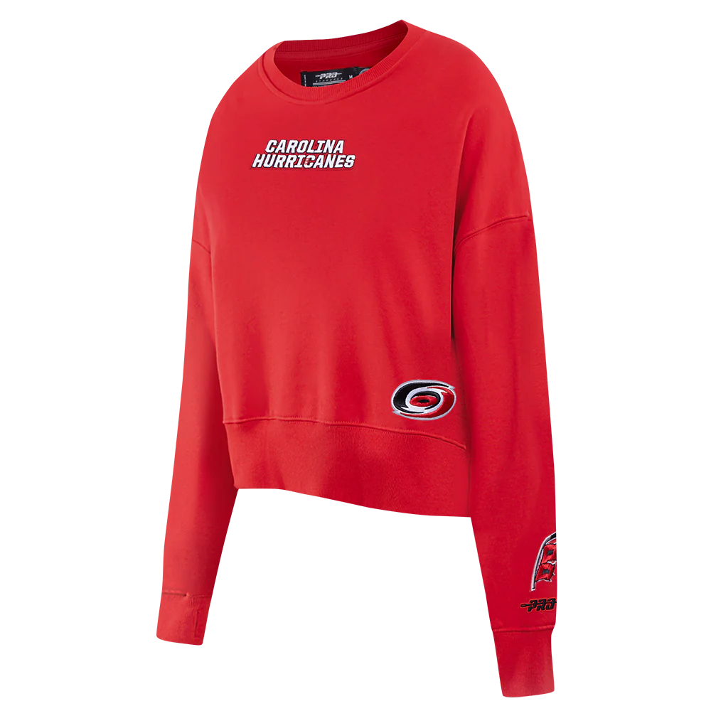 NHL CAROLINA HURRICANES WINGSPAN WOMEN'S FLC CREWNECK (RED) - Image 4