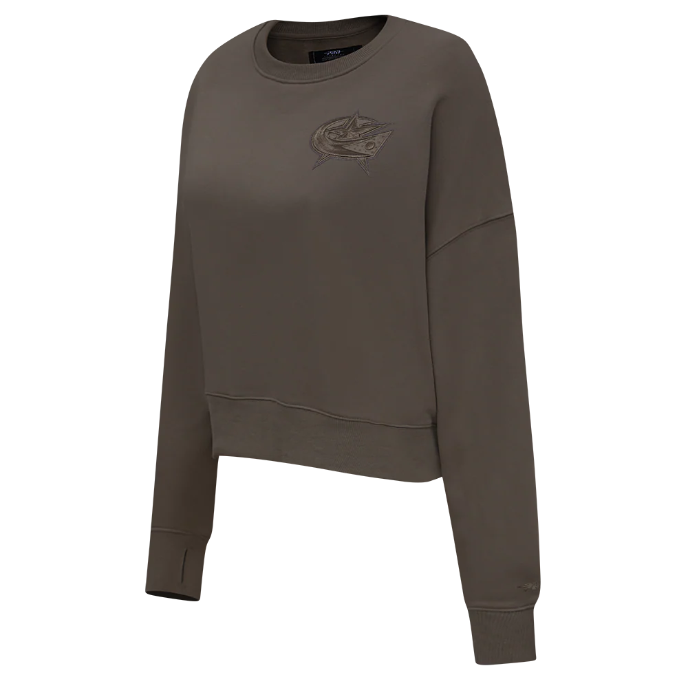 NHL COLUMBUS BLUE JACKETS NEUTRAL FLEECE CREWNECK (DARK TAUPE) - Image 2