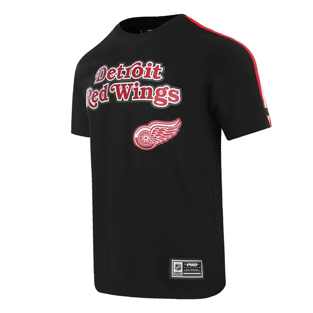 NHL DETROIT RED WINGS CLASSIC MEN'S MESH STRIPED TEE (BLACK/RED) - Image 2