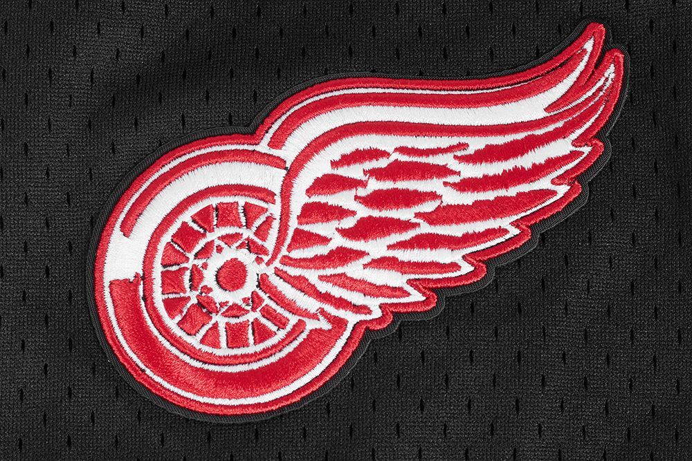 NHL DETROIT RED WINGS CLASSIC MESH MEN'S BUTTON DOWN SHIRT (BLACK/RED) - Image 6