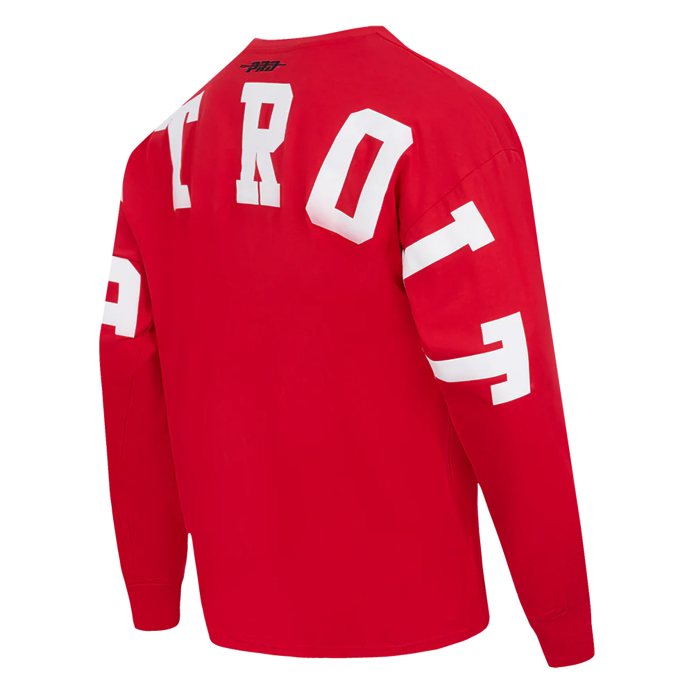 NHL DETROIT RED WINGS WINGSPAN MEN'S DROP SHOULDER LONG SLEEVE TEE (RED) - Image 4