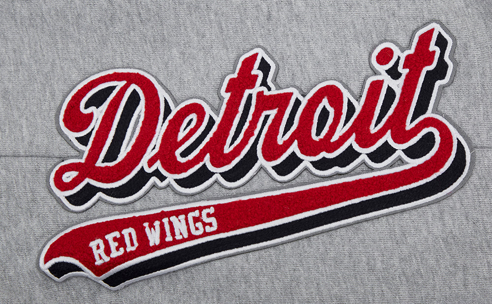 NHL DETROIT RED WINGS SCRIPT TAIL MEN'S RIB FLEECE SWEATPANT (HEATHER GRAY/RED) - Image 7
