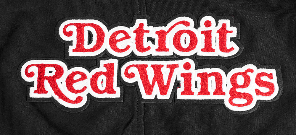 NHL DETROIT RED WINGS CLASSIC CHENILLE MEN'S FULL ZIP PULLOVER HOODIE (BLACK) - Image 5