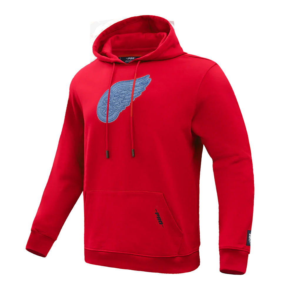 NHL DETROIT RED WINGS VARSITY BLUES MEN'S PULLOVER HOODIE (RED) - Image 2