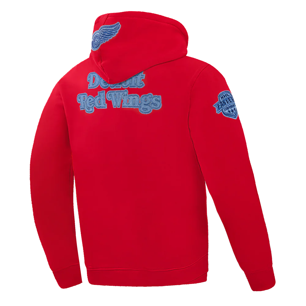NHL DETROIT RED WINGS VARSITY BLUES MEN'S PULLOVER HOODIE (RED) - Image 4