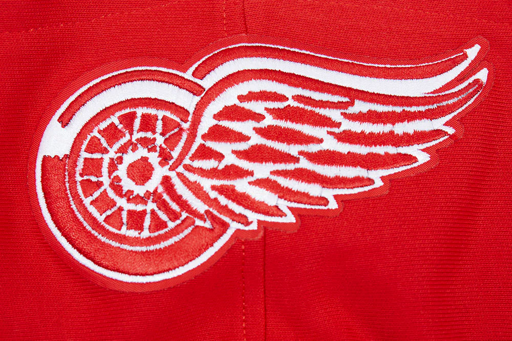 NHL DETROIT RED WINGS SCRIPT TAIL MEN'S RIB FLEECE PULLOVER HOODIE (RED) - Image 8