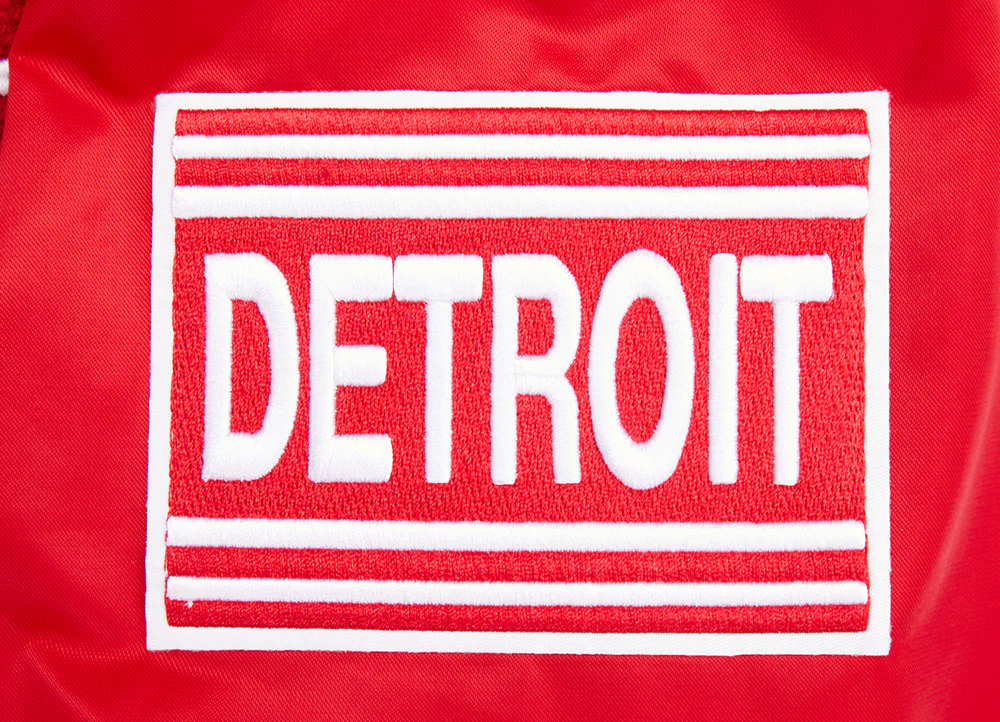 NHL DETROIT RED WINGS RETRO CLASSIC MEN'S RIB SATIN JACKET (RED) - Image 6
