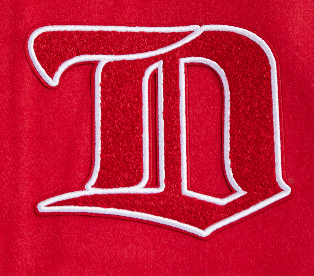 NHL DETROIT RED WINGS RETRO CLASSIC MEN'S RIB WOOL VARSITY JACKET (RED/WHITE) - Image 8