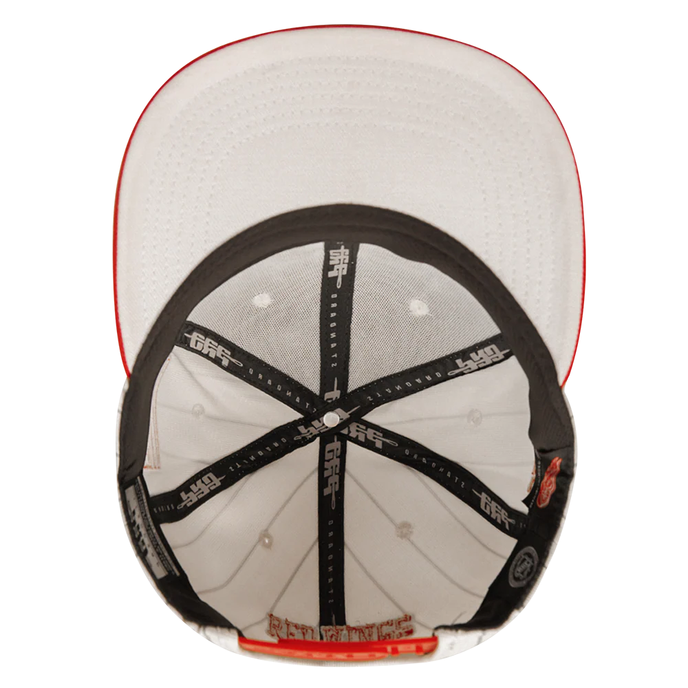 NHL DETROIT RED WINGS PINSTRIPE RETRO CLASSIC LOGO WOOL SNAPBACK (EGGSHELL/ GREY) - Image 6