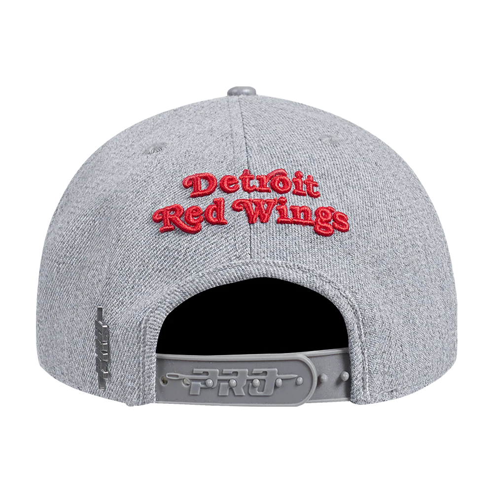 NHL DETROIT RED WINGS FAST LANE WOOL SNAPBACK HAT (HEATHER GREY) - Image 4