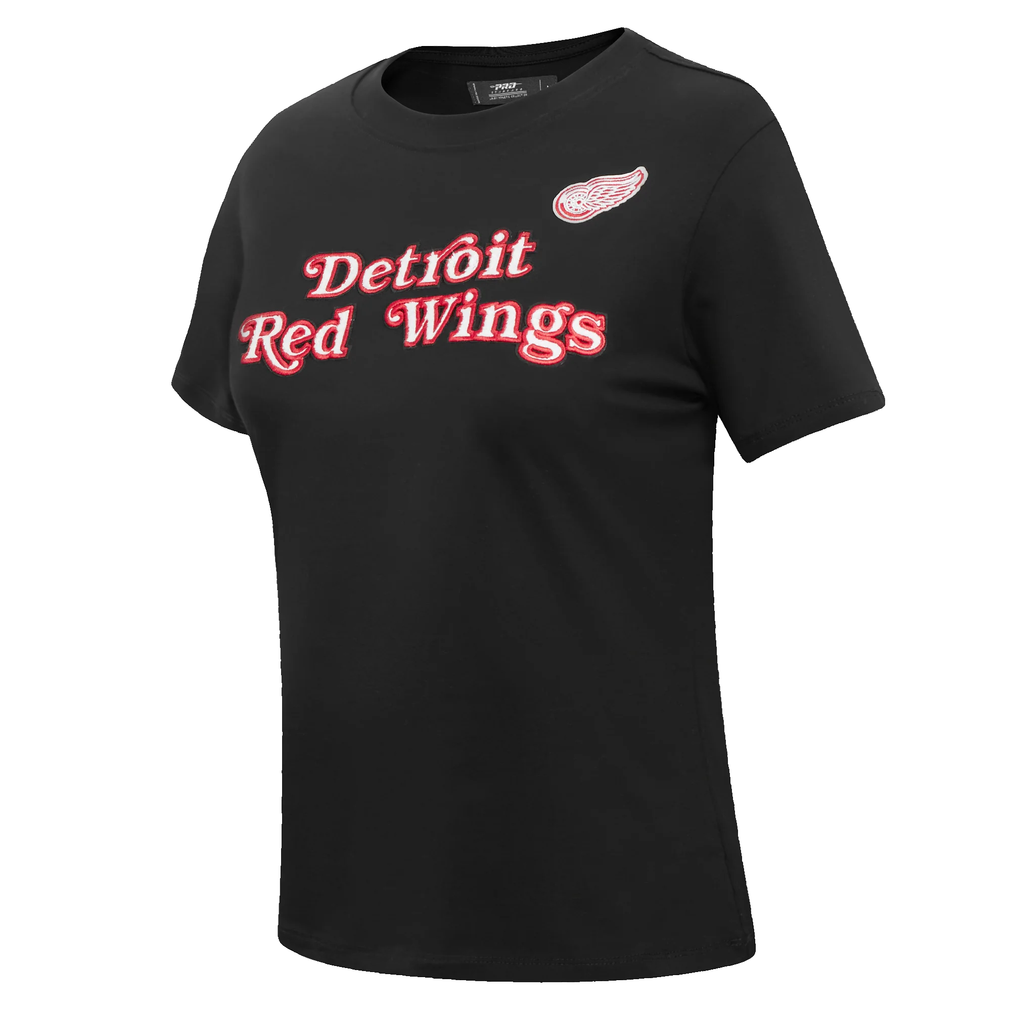 NHL DETROIT RED WINGS CLASSIC SHORT SLEEVE WOMEN'S SINGLE JERSEY SLIM FIT TEE (BLACK) - Image 2