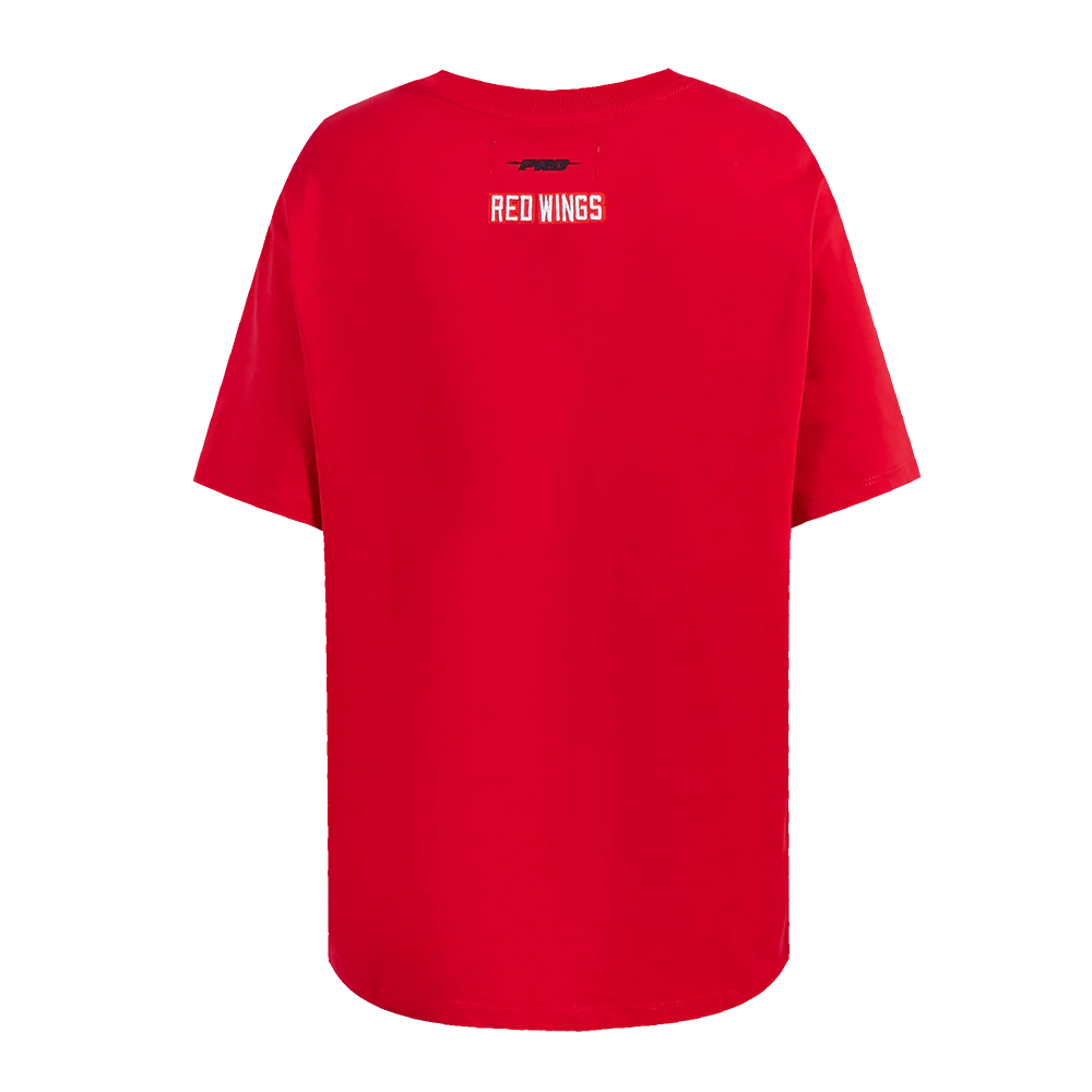 NHL DETROIT RED WINGS SCRIPT TAIL WOMEN'S BOYFRIEND TEE (RED) - Image 3