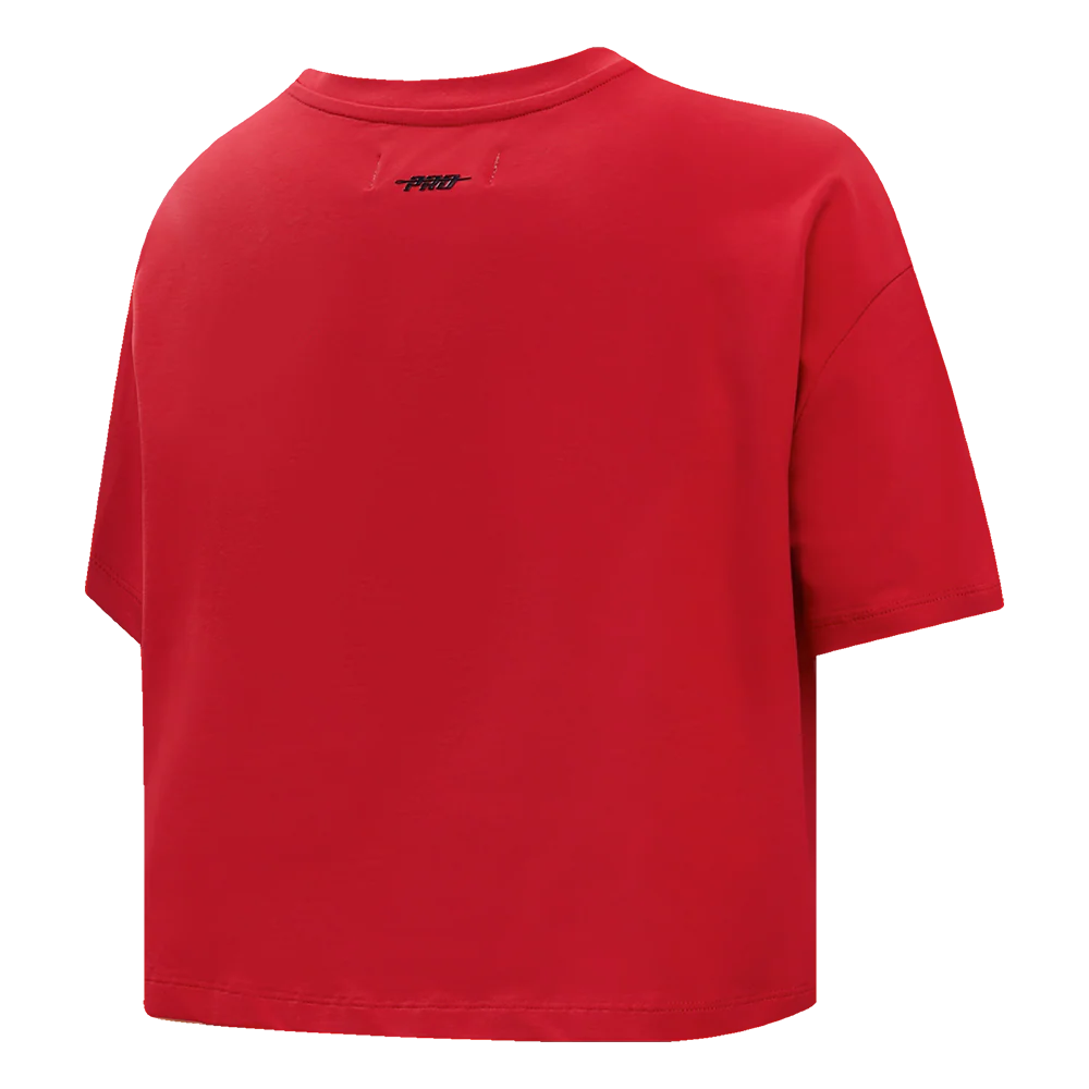 NHL DETROIT RED WINGS RETRO CLASSIC WOMEN'S BOXY TEE (RED) - Image 4